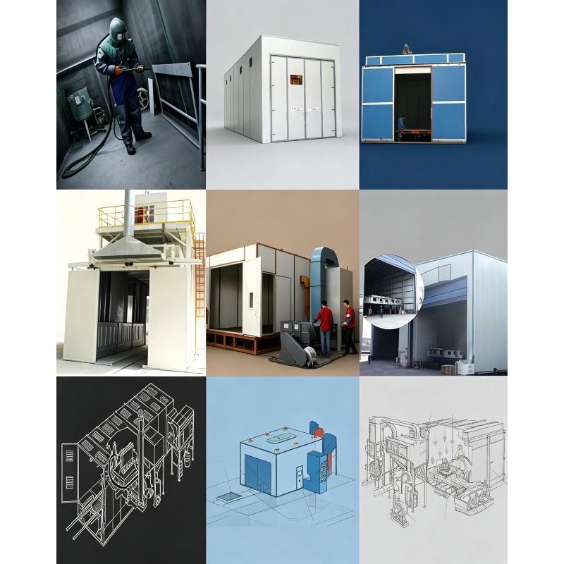 Sandblaster Cabinet - Sand Shot Blasting Room/Cabinet/Chamber Sandblasting and