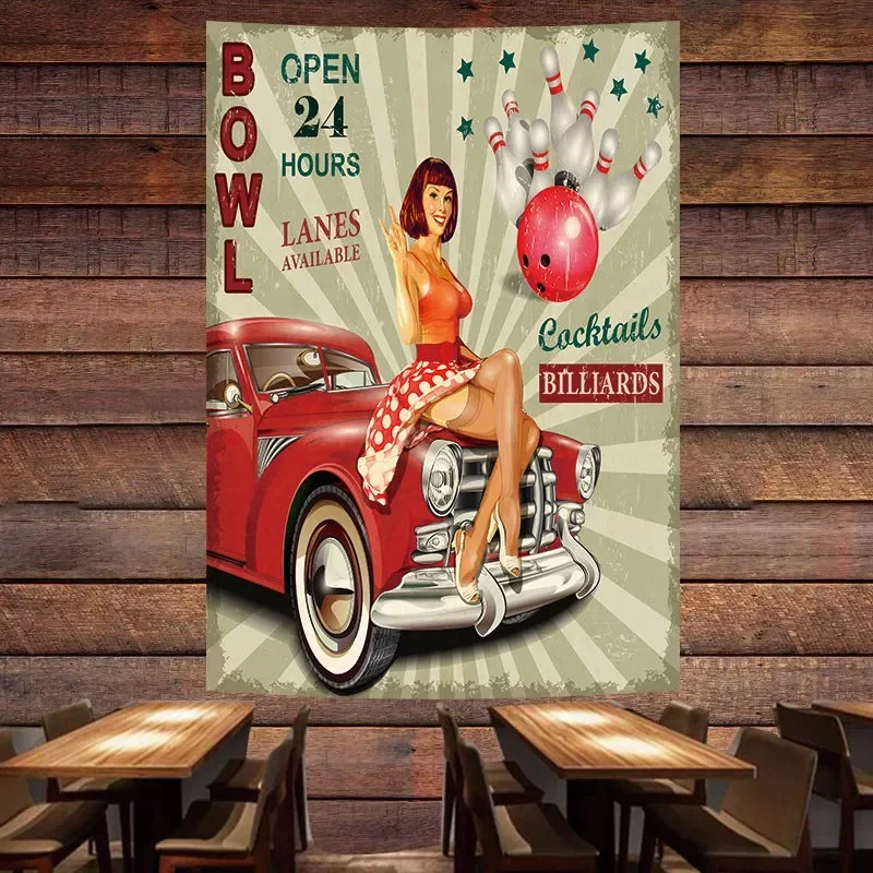 Auto Repair Shop Hours - BOWL OPEN 24 HOURS Vintage Car